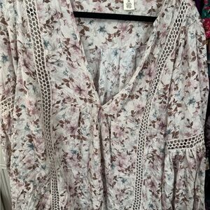 Torrid “Festi” Floral V-Neck Blouse
